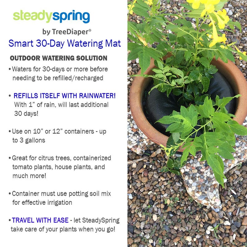 حصيرة الري SteadySpring Smart لمدة 30+ يومًا من 10 إلى 12 في حاويات للنباتات المنزلية والأعشاب والأشجار والطماطم - تعبئة ذاتية تدوم أكثر من 30 يومًا، حصيرة الري التلقائي (عبوتان) - Image 5
